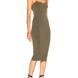 T by Alexander Wang Green Slip Dress | XS | Square Neckline